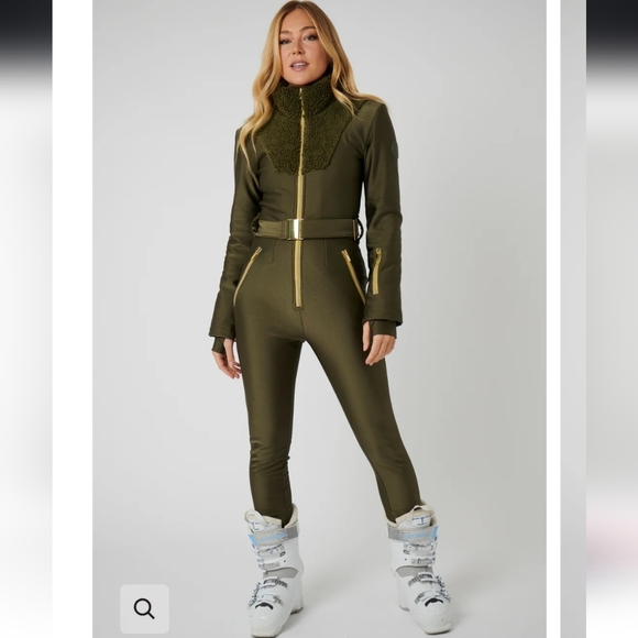 MY SUNDAY SKI Sherpa slim fit stretch woven Ski jumpsuit My Sunday Ski Ski Suit - Picture 1 of 14